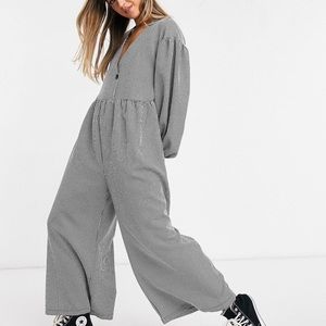 ASOS Design Gingham Check Smock Jumpsuit | US 8
